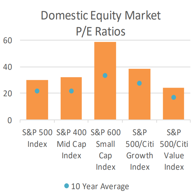 Domestic Equity Market PE Ratios