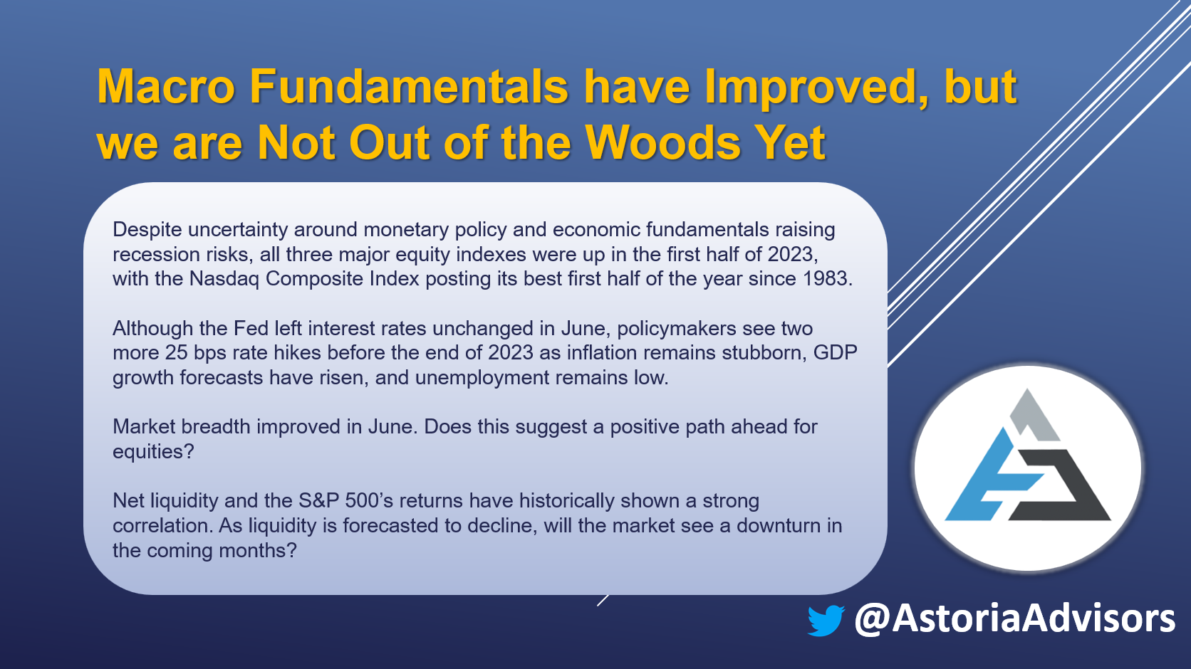 Macro Fundamentals have Improved, but we are Not Out of the Woods Yet