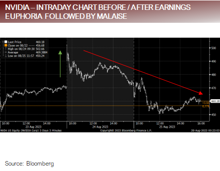 NVIDIA Intraday Chart Before and After Earnings Euphoria Followed by Malaise