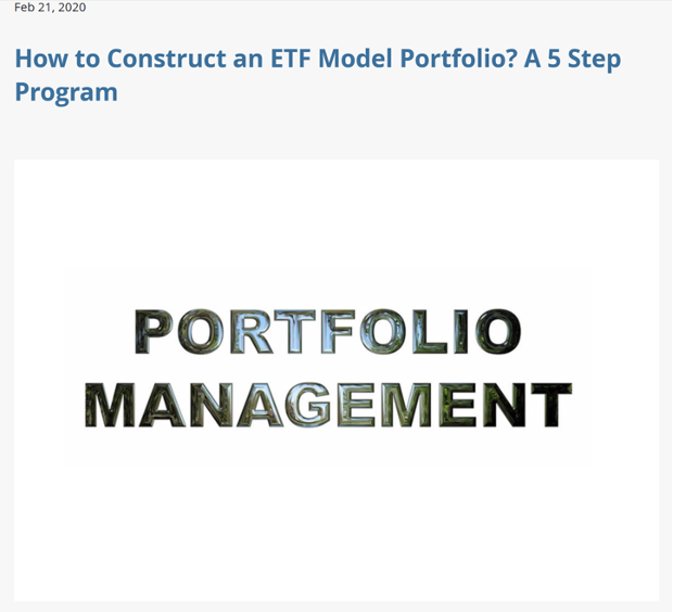 How to Construct an ETF Model Portfolio
