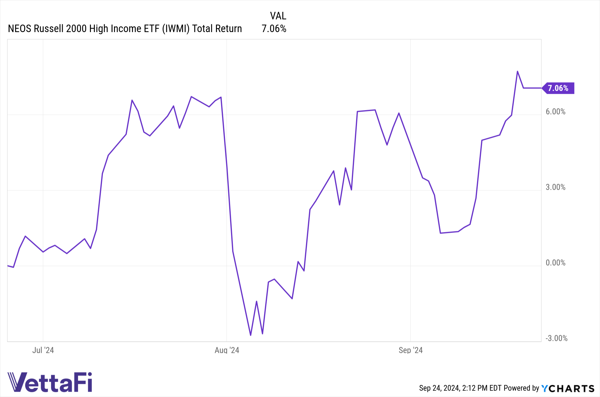 Total return chart of IWMI YTD. 