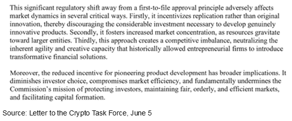 June 5 Letter to the Crypto Task Force