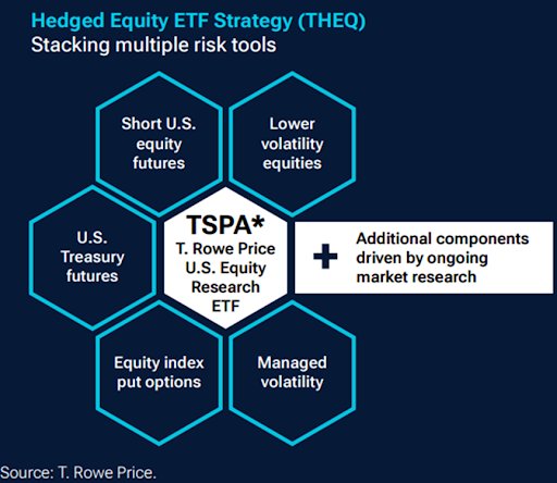 Infographic of the multiple risk tools that THEQ employs in its strategy, combined with TSPA exposure. 