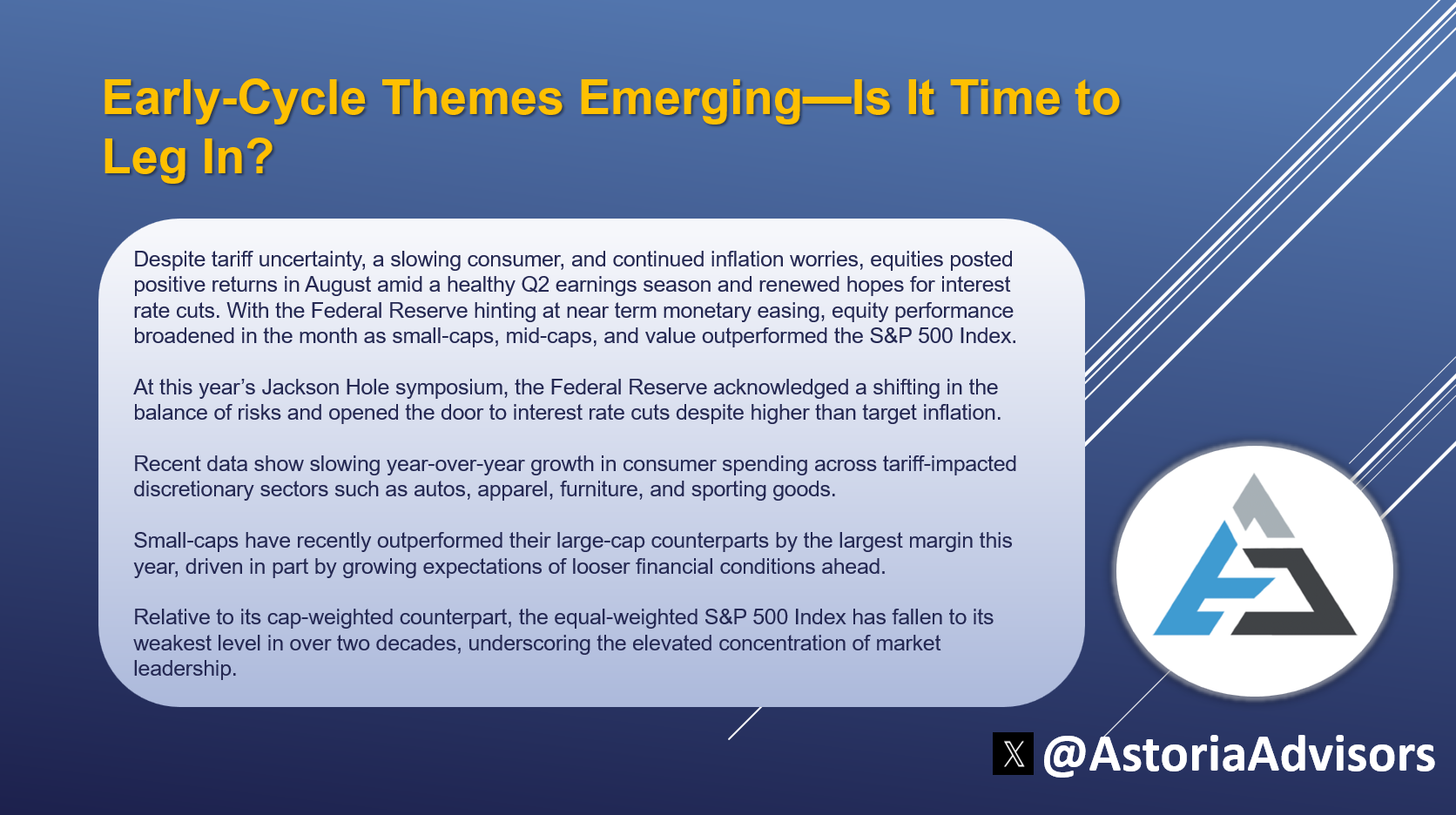 Early-Cycle Themes Emerging—Is It Time to Leg In?
