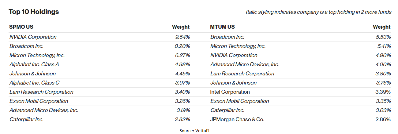 SPMO vs MTUM holdings