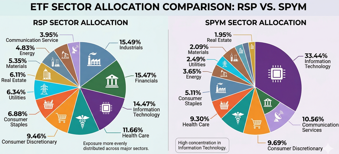 ETF Sector Allocation Comparison: RSP vs. SPYM